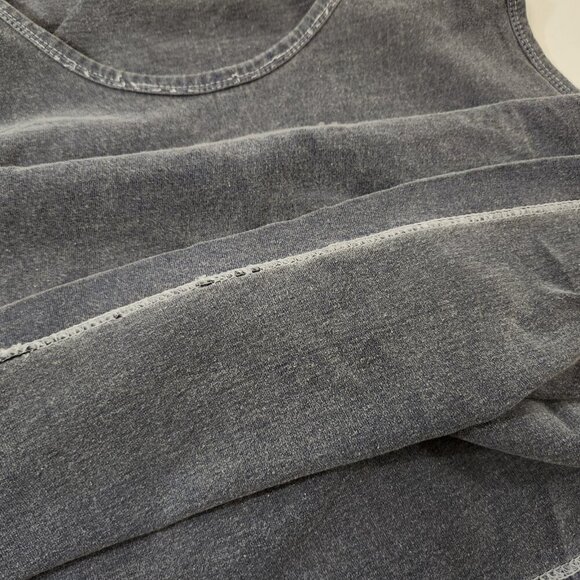 Maui & Sons Mens Tank Top Vintage 90s Faded Black Wraparound Logo - Picture 7 of 9